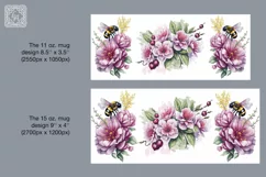 Cherry flower PNG sublimation. 11 & 15 oz mug wrap Product Image 3