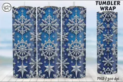 Christmas Snowflakes Seamless Tumbler Sublimation, 20 oz Product Image 4