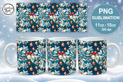 Frozen Beauty / Christmas Vibe mug wrap. 11&amp;15oz Product Image 1