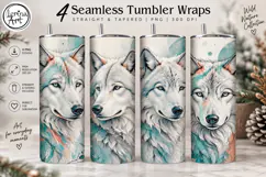 4 Wolf Tumbler Wrap Sublimation, 20 oz Product Image 1