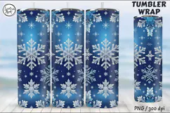 Christmas Snowflakes Seamless Tumbler Sublimation, 20 oz Product Image 5
