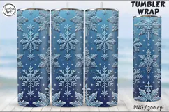 Christmas Snowflakes Seamless Tumbler Sublimation, 20 oz Product Image 2