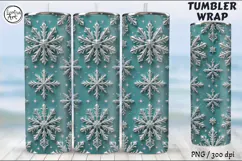 Christmas Snowflakes Seamless Tumbler Sublimation, 20 oz Product Image 3