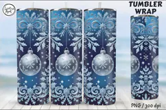 Christmas Snowflakes Seamless Tumbler Sublimation, 20 oz Product Image 4