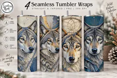4 Wolf Tumbler Wrap Sublimation, 20 oz Product Image 1