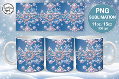 Frozen Beauty / Christmas Vibe mug wrap. 11&amp;15oz Product Image 1