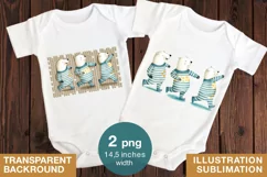 Watercolor Sporting Bears cliparts. 2 PNG sublimation Product Image 3