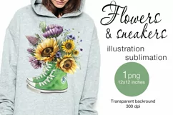 Flowers&sneakers PNG sublimation Product Image 1