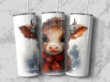 Christmas Highland Cow 20 oz Skinny Tumbler Sublimation Product Image 2