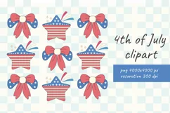 Retro 4TH OF JULY clipart, Groovy hippie America png Product Image 1