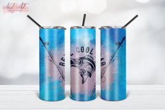 Reel Cool Dad Fishing Inspired Tumbler Sublimation Design Product Image 1