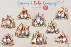 Watercolor Boho Camping Gnome Clipart Sublimation Bundle Product Image 2