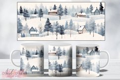 Serene Cabin Snowy Forest Mug Design Product Image 1