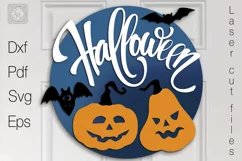 Halloween Sign. Halloween Door Hanger. SVG Product Image 1