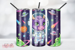 Space Cow Alien Halloween Tumbler Wrap Product Image 1