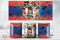 11oz Coffee Mug Wrap Halloween Cobweb Bat Spooky Mama Product Image 1