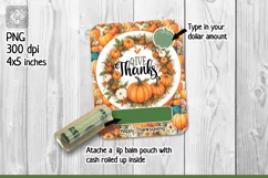 Thanksgiving Printable Money Card 9 Designs / PNG Product Image 2
