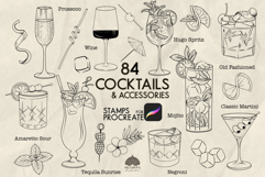 Cocktails &amp; Drinks Procreate Stamp Brushes Product Image 1