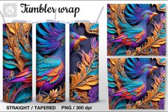 3d bird of paradise 3 Tumbler wraps, 20 oz Tumbler Wraps Product Image 2