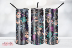 Cyberpunk Girl Gang Tumbler Wrap PNG Product Image 1