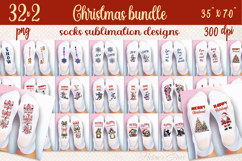 Funny Merry Christmas Socks Sublimation Designs BUNDLE png Product Image 1