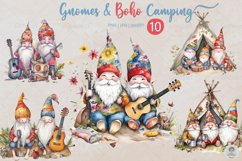 Watercolor Boho Camping Gnome Clipart Sublimation Bundle Product Image 1