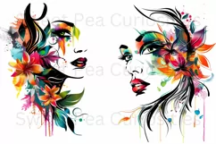 Painted Ladies, PNG, Junk Journal, Vintage, clipart 5 Product Image 3