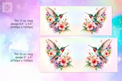 Hummingbird PNG sublimation. 11 & 15 oz mug wrap Product Image 2