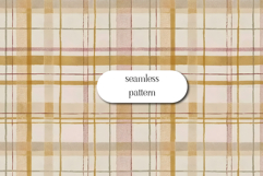 Neutral Plaid Seamless Pattern, Vintage Check Digital Paper Product Image 1