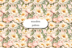 Peonies digital paper , peonies scrapbook, peony pattern Product Image 1