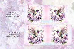 Hummingbird PNG sublimation. 11 & 15 oz mug wrap Product Image 2