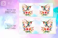 Hummingbird PNG sublimation. 11 & 15 oz mug wrap Product Image 2