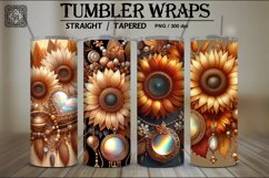 4 Sunflower Tumbler Wrap Sublimation, 20 oz Product Image 1