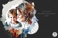 Watercolor Mother - Mom and Son Clipart Sublimation Bundle Product Image 2