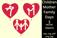 Childrens, Mothers, Family Days Icons Set Product Image 1