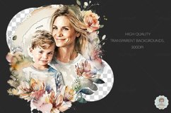 Watercolor Mother - Mom and Son Clipart Sublimation Bundle Product Image 2