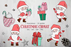 Santa clip art, Christmas clipart, merry christmas svg Product Image 2
