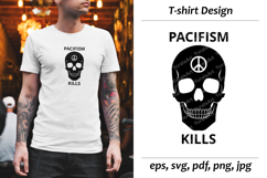 Skull with Peace Symbol Design Product Image 1