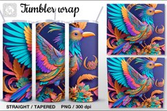 3d bird of paradise 3 Tumbler wraps, 20 oz Tumbler Wraps Product Image 3
