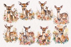 Watercolor Deer Mom and Baby Clipart PNG for Sublimation Product Image 2