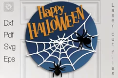 Happy Halloween Sign. Halloween Door Hanger. SVG Product Image 1