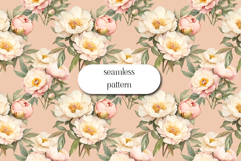 Peonies digital paper , peonies scrapbook, peony pattern Product Image 1