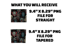 Retro Horror Monsters Tumbler Wrap PNG Product Image 2