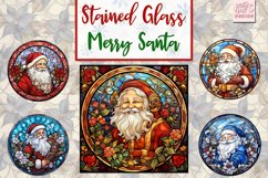 Stained Glass Merry Santa 14 PNGs Christmas Sublimation Product Image 2