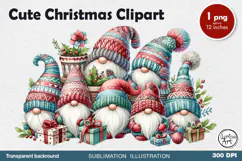Christmas Gnome. Christmas clipart. PNG sublimation Product Image 1