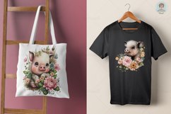 Watercolor Spring Piggy Sublimation Clipart Collection Product Image 3