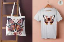 Butterfly Floral Watercolor Sublimation Clipart Bundle Product Image 4