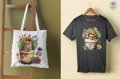 Watercolor Cute Spring Bunny in Plant Pot Sublimation Set Product Image 3