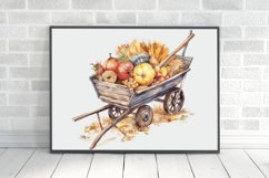 Wheelbarrow Carry in Harvest Watercolor Clipart Product Image 3