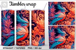 3d bird of paradise 3 Tumbler wraps, 20 oz Tumbler Wraps Product Image 4